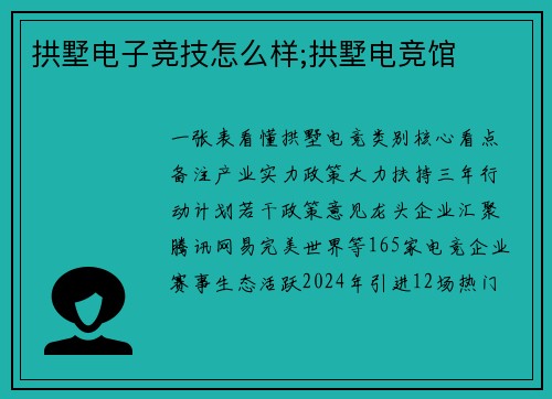 拱墅电子竞技怎么样;拱墅电竞馆
